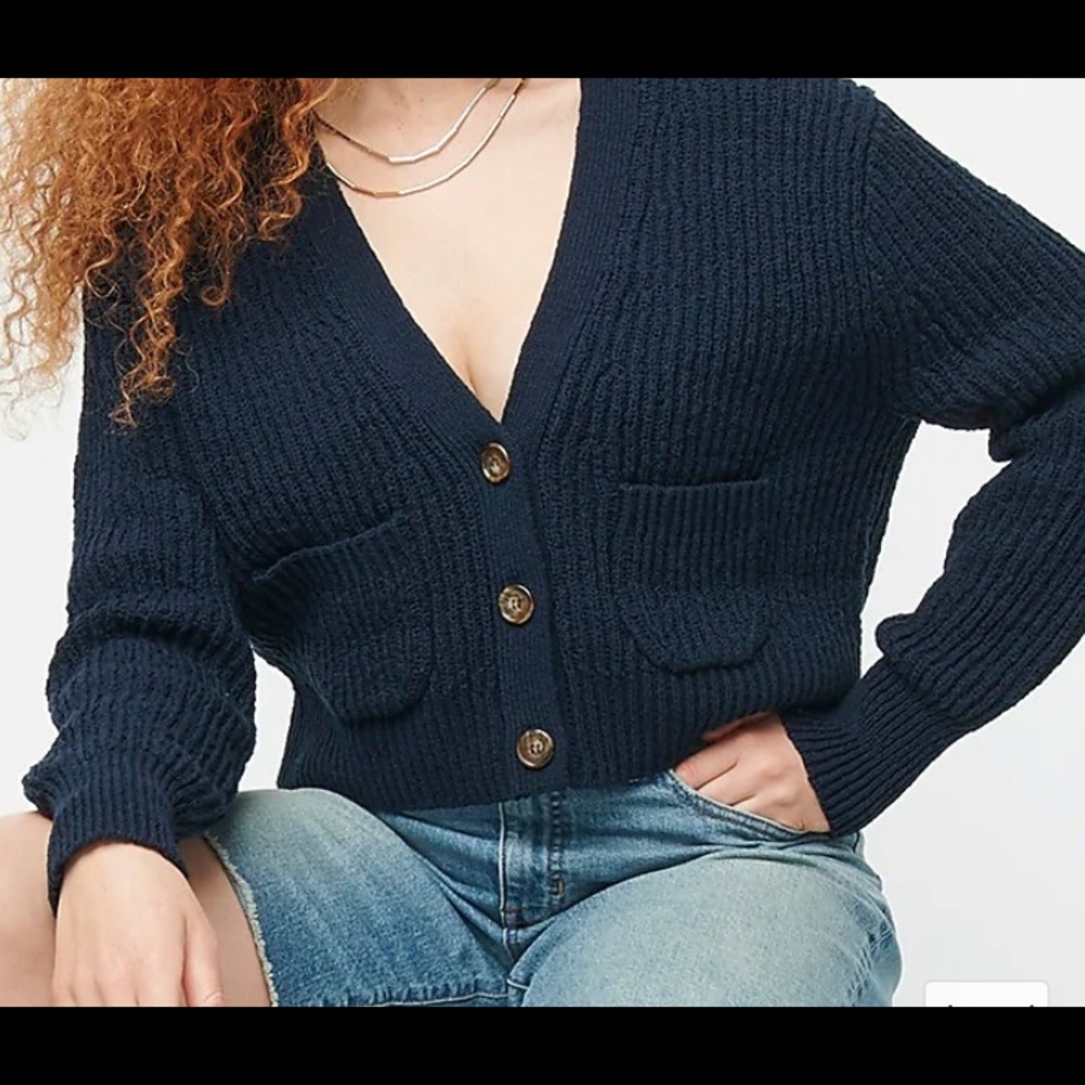 NWT J crew cropped blue sweater